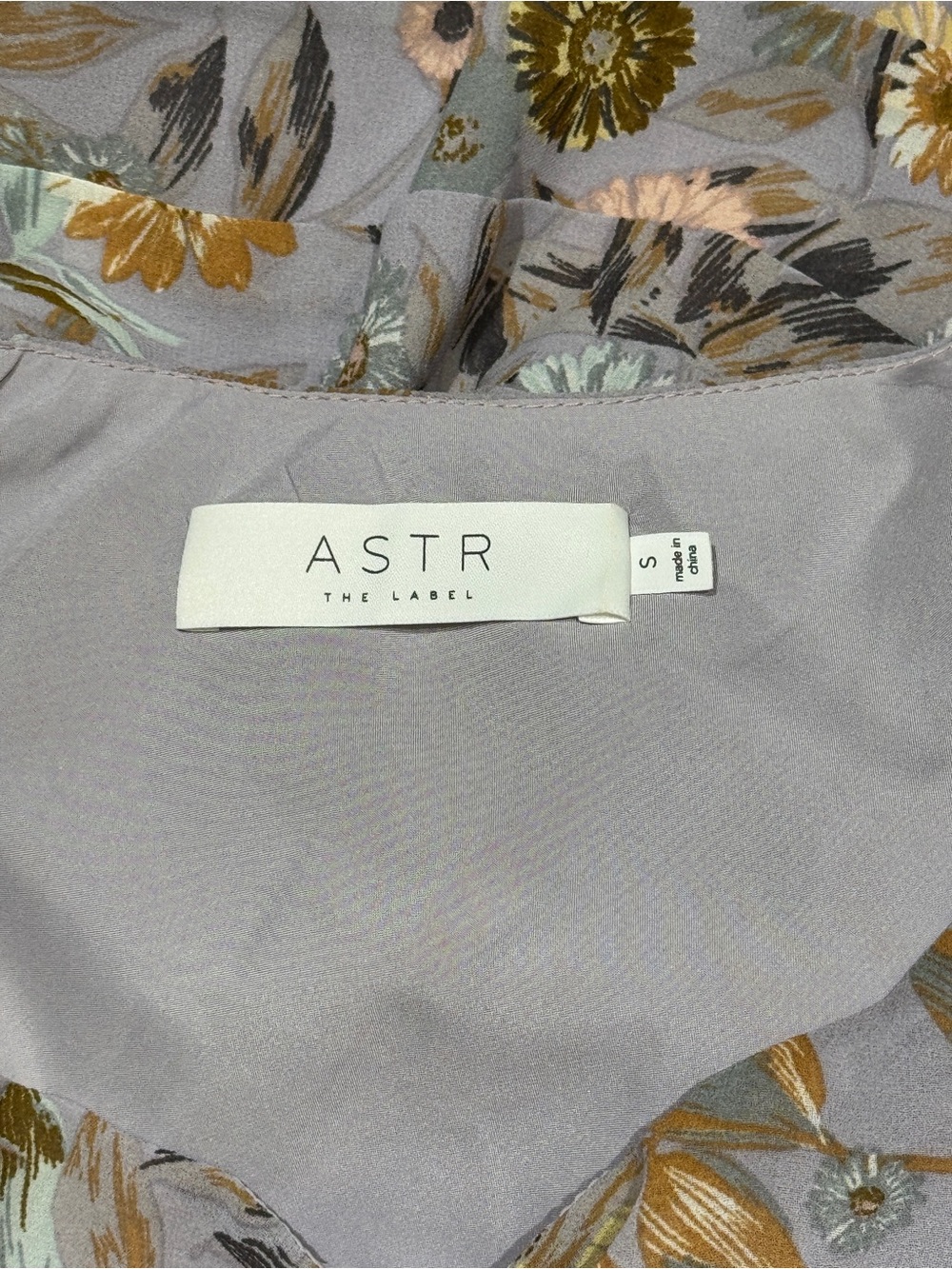 ASTR The Label Floral One-Shoulder Ruffle Mini Dress - Lavender - Picture 6 of 6